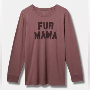 Torrid Mauve 'Fur Mama' Long Sleeve Top